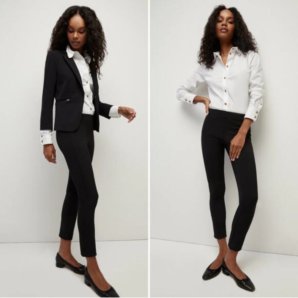 Veronica Beard black zip back scuba pants size 2